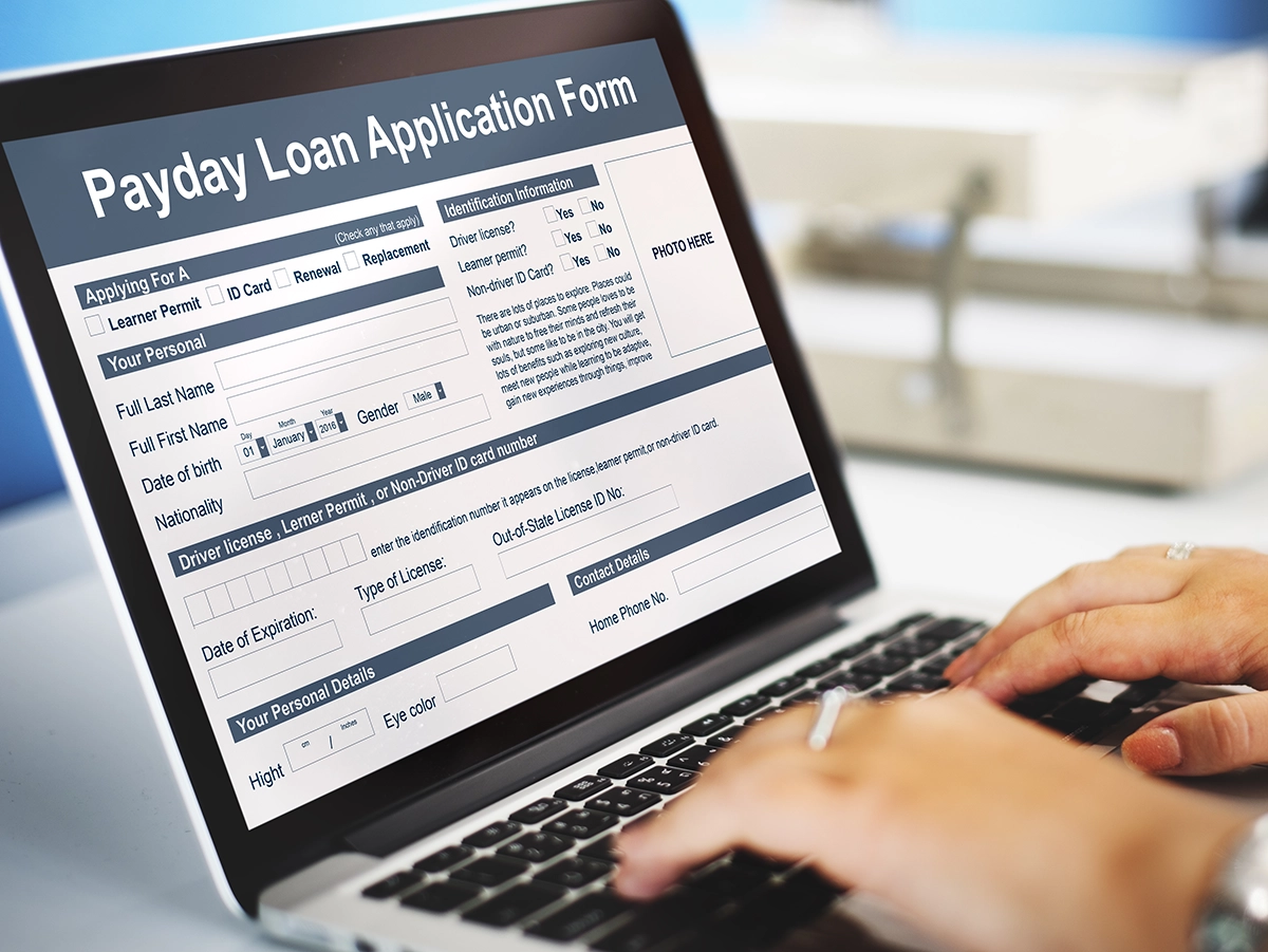 A payday loan application form